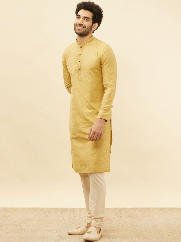 Manyavar Ethnic Motifs Woven Design Regular Kurta with Pyjamas Online Hot Sale