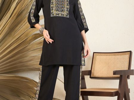 Women Black Solid Co-Ords With Trousers Set - Taantav Online