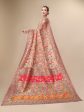 Sangria Beige & Orange Floral Woven Design Pure Silk Saree Online