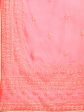 Sangria Pink Chikankari Embroidered Pure Georgette Saree Online Sale