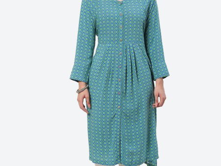 Biba Ethnic Motif Printed A-Line Kurta For Sale