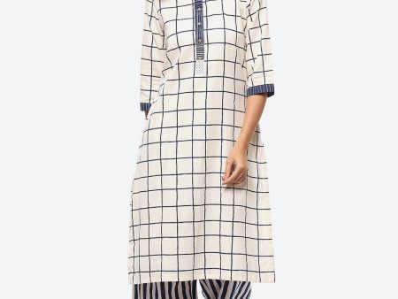 Biba Checked Printed Regular Kurta With Palazzos Discount