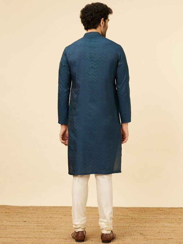 Manyavar Geometric Woven Design Regular Kurta With Pyjamas on Sale