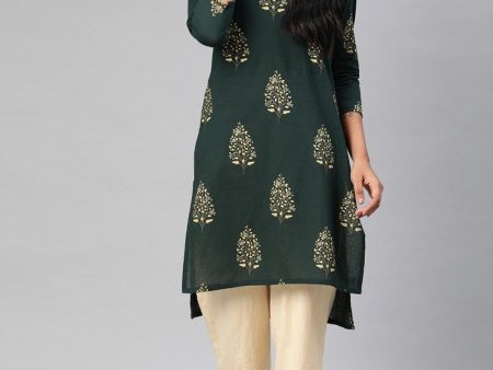 Ahika Black Floral Printed Floral Kurta Online Sale