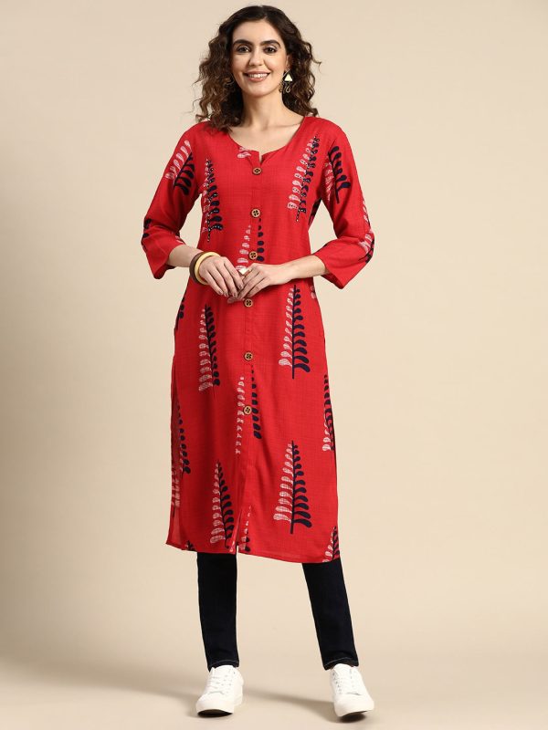 Sangria Women Floral Printed Kurta Hot on Sale