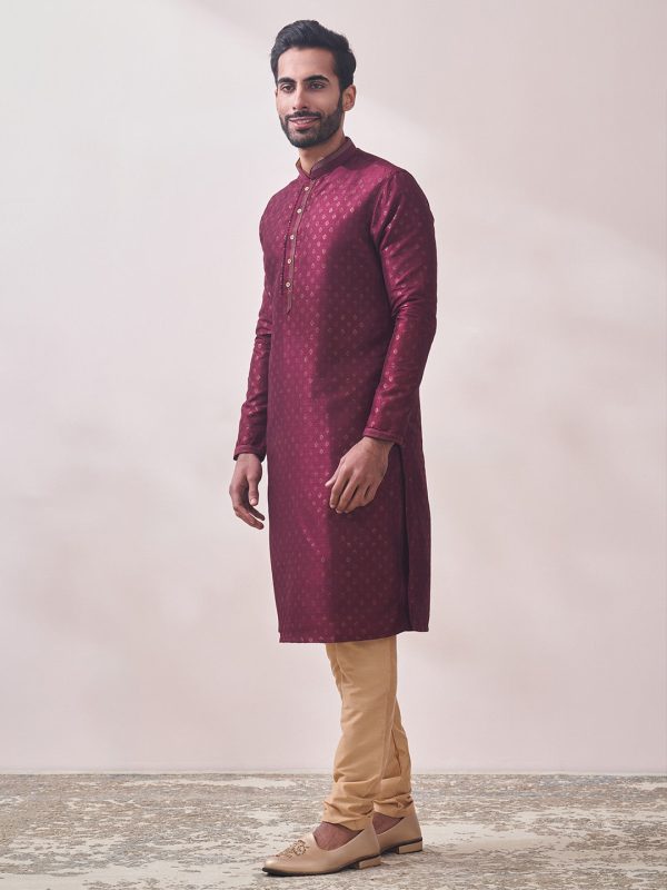 Manyavar Men Ethnic Motifs Printed Kurta with Churidar Online