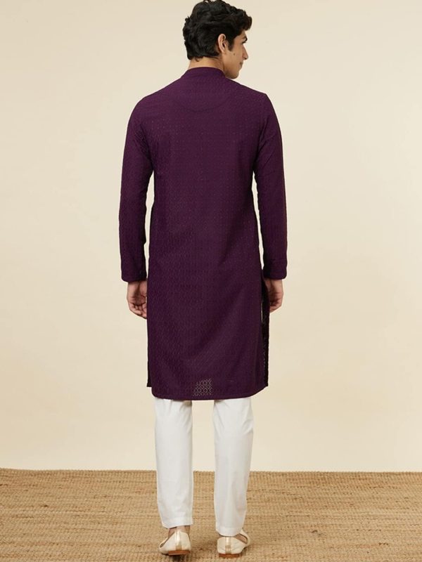 Manyavar Ethnic Motifs Embroidered Regular Thread Work Kurta With Pyjamas on Sale