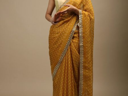 Sangria Bandhani Printed Beads and Stones Saree For Cheap