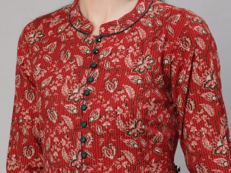 Aks Ethnic Motifs Printed Cotton A-Line Kurta Online Hot Sale