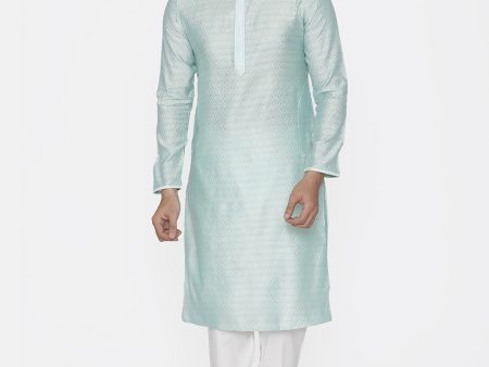 Manyavar Men Blue Woven Design Kurta with Churidar Online Sale