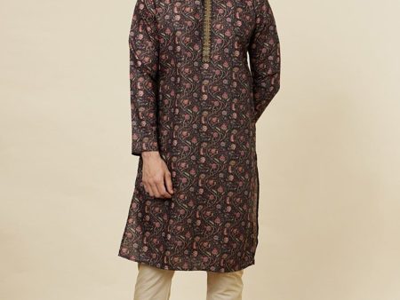 Manyavar Floral Printed Regular Kurta with Churidar Supply