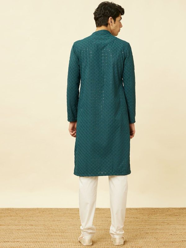 Manyavar Ethnic Motifs Embroidered Sequinned Kurta with Pyjamas Hot on Sale