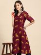 Sangria Animal Print Angrakha Kurta Cheap