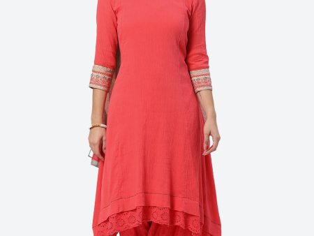 Biba Asymmteric Anarkali Kurta with Salwar & Dupatta Online Sale