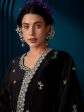 Women Black Straight Embroidered Kurta Trousers With Dupatta Set - Taantav Online Sale