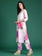 Women Peach Printed Straight Kurta Trousers Set - Taantav Discount