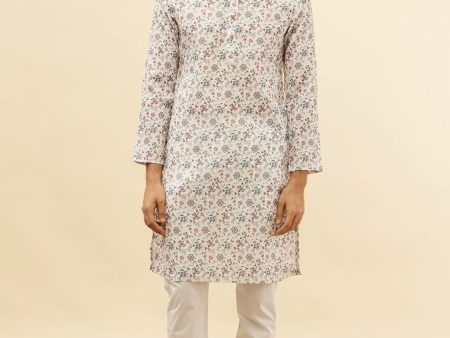 Manyavar Floral Printed Regular Kurta with Pyjamas Online Sale