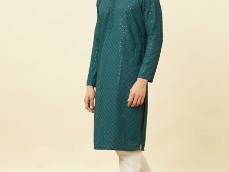 Manyavar Ethnic Motifs Embroidered Sequinned Kurta with Pyjamas Hot on Sale