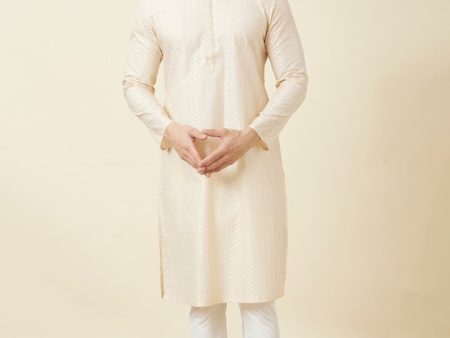 Manyavar Geometric Woven Design Pure Cotton Kurta With Pyjamas Supply