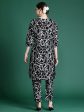 Women Black Printed Straight Kurta Trousers Set - Taantav Hot on Sale