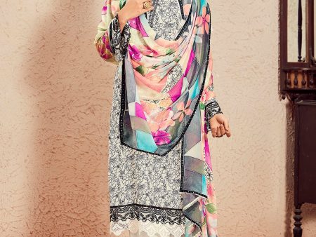 Women Off White Printed Straight Kurta Trousers With Dupatta Set - Taantav Cheap