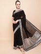 Sangria Black & Silver-Toned Embellished Sequinned Pure Georgette Saree For Cheap