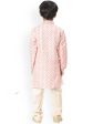 Manyavar Boys Coral Ethnic Motifs Kurta Set For Sale