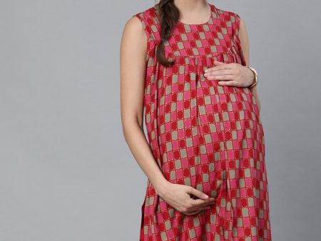 Aks Checked Maternity Kurta For Sale