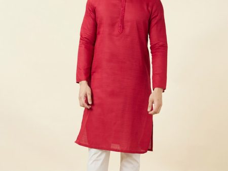 Manyavar Mandarin Collar Pure Cotton Kurta With Pyjamas Supply