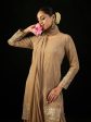 Women Beige Embroidered Straight Kurta Sharara With Dupatta Set - Taantav Online Sale