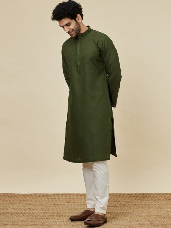 Manyavar Ethnic Motifs Woven Design Pure Cotton Kurta with Pyjamas Fashion