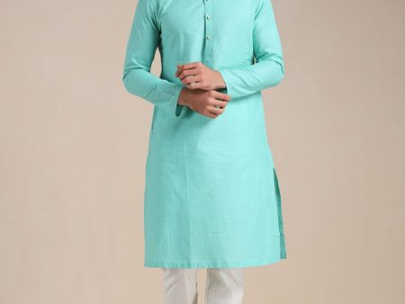 Manyavar Men Pure Cotton Kurta with Churidar on Sale