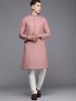 Manyavar Men Pink Solid Kurta with Pyjamas For Cheap