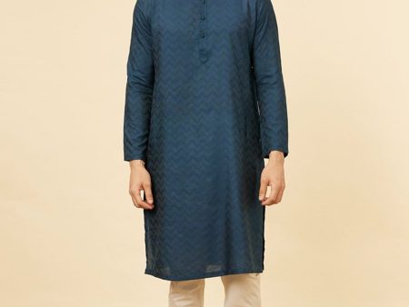 Manyavar Geometric Woven Design Regular Kurta With Pyjamas on Sale