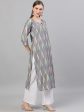 Aks Abstract Printed Pure Cotton Kurta with Palazzos & With Dupatta Discount