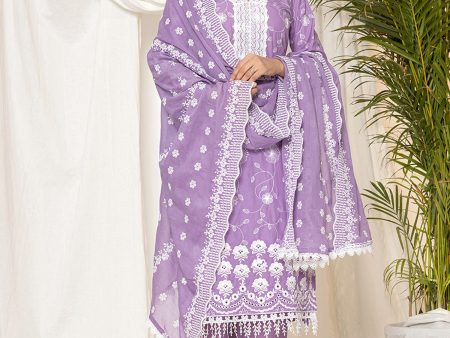 Women Lavender Embroidered Straight Kurta Trousers Set - Taantav For Discount