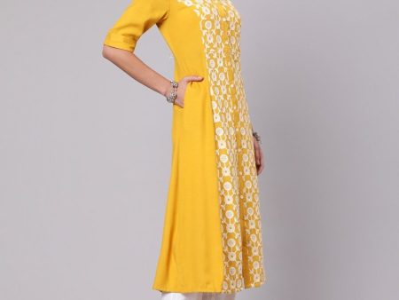 Aks Ethnic Motifs Embroidered Thread Work A-Line Kurta Hot on Sale