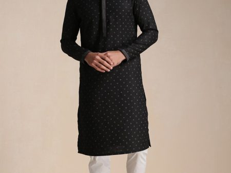 Manyavar Men Floral Printed Mandarin Collar Kurta with Pyjamas Discount