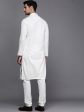 Manyavar Men White Self Design Kurta with Pyjamas Supply