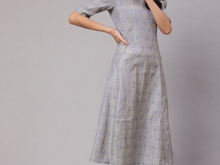 Aks Ethnic Motif Woven Design Jacquard A-Line Kurta Fashion