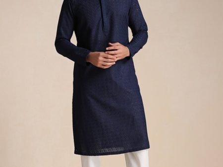 Manyavar Men Embroidered Kurta with Pyjamas on Sale