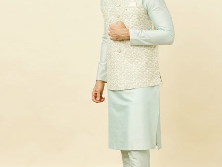 Manyavar Solid Kurta and Pyjamas with Nehru Jacket Sale