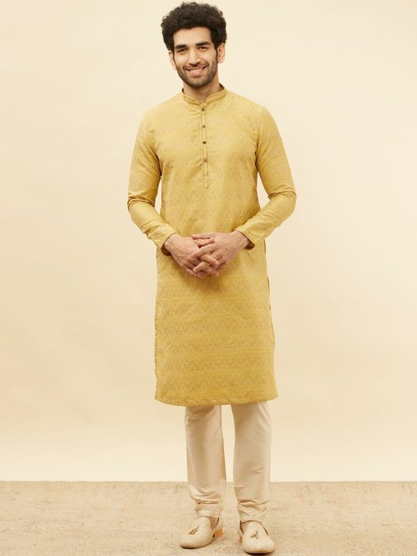 Manyavar Ethnic Motifs Woven Design Regular Kurta with Pyjamas Online Hot Sale