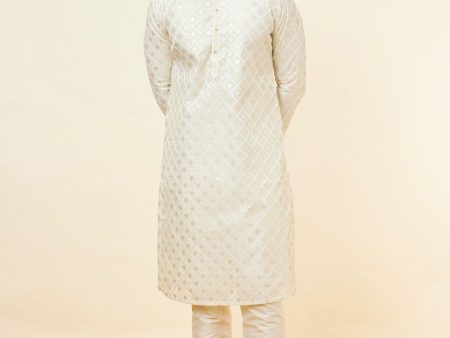 Manyavar Geometric Embroidered Chanderi Cotton Kurta with Pyjamas For Discount