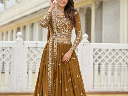 Aastha Fashion Mustard Heavy Fox Georgette Embroidery 7mm Sequence Work with Belt Lehenga Choli Cheap