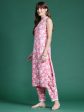 Women Pink Printed Straight Kurta Trousers Set - Taantav Hot on Sale