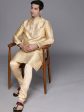 Manyavar Men Beige Ethnic Motifs Woven Design Kurta with Churidar Online Hot Sale