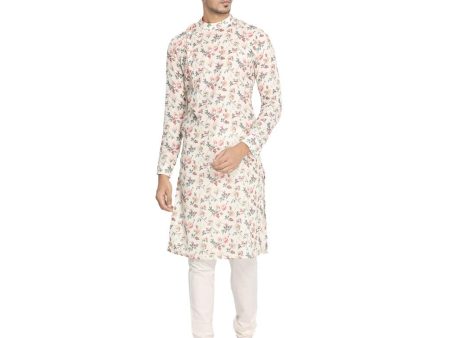 Manyavar Floral Print Full Sleeves Side Opening Casual Wear Kurta For Sale